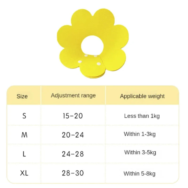 Adjustable Flower Shape Cat Recovery Collar for Wound Healing Protective Cone Ideal for Cats Small Dogs Puppy Recovery Aid
