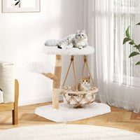 ARBRE À CHAT EN BOIS FLOTTÉ<br> "La balançoire"