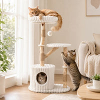 ARBRE A CHAT BOIS FLOTTÉ TRÈS DOUX