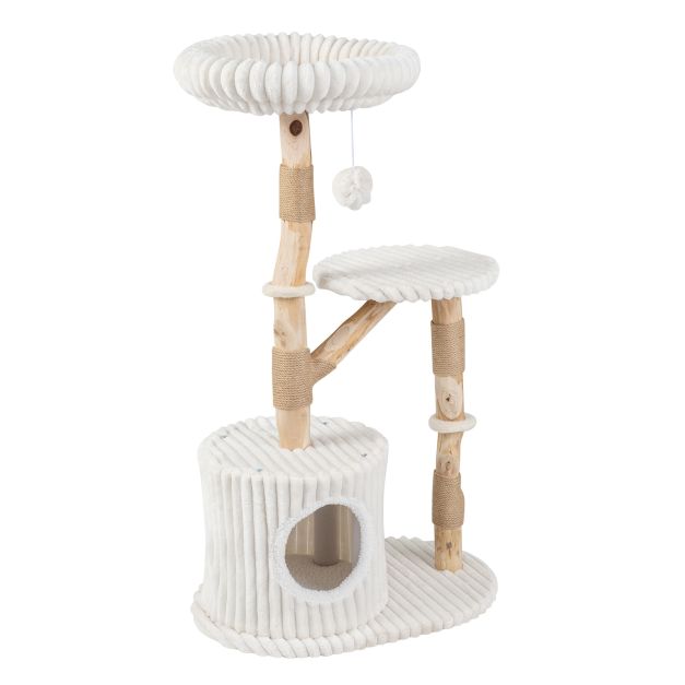 ARBRE A CHAT BOIS FLOTTÉ TRÈS DOUX