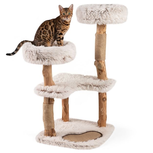 ARBRE A CHAT BOIS FLOTTÉ FINITION LUXE