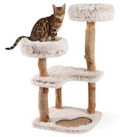 ARBRE A CHAT BOIS FLOTTÉ FINITION LUXE