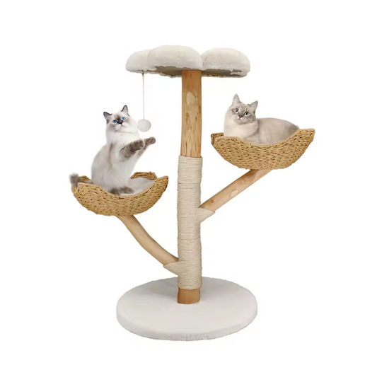 ARBRE À CHAT EN BOIS FLOTTÉ<br> "Le magnifique"