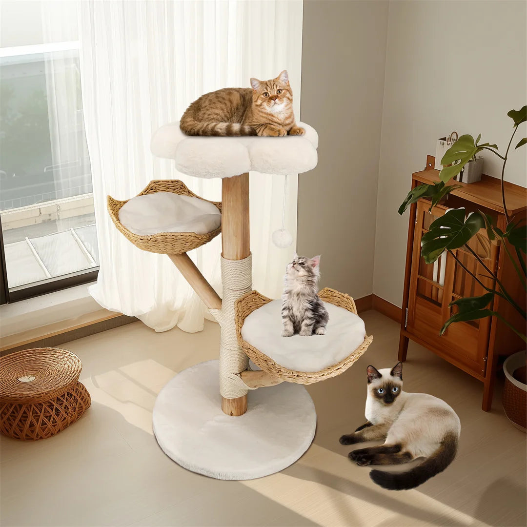 ARBRE À CHAT EN BOIS FLOTTÉ<br> "Le magnifique"