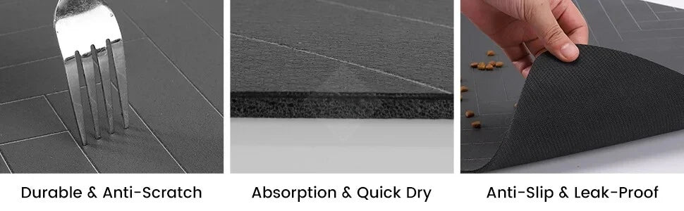 S（little kitten ）、M、L bsorbent Pet Feeding Mat, Waterproof Placemat for Dog & Cat Food & Water Bowls, Quick-Dry Rubber Backing