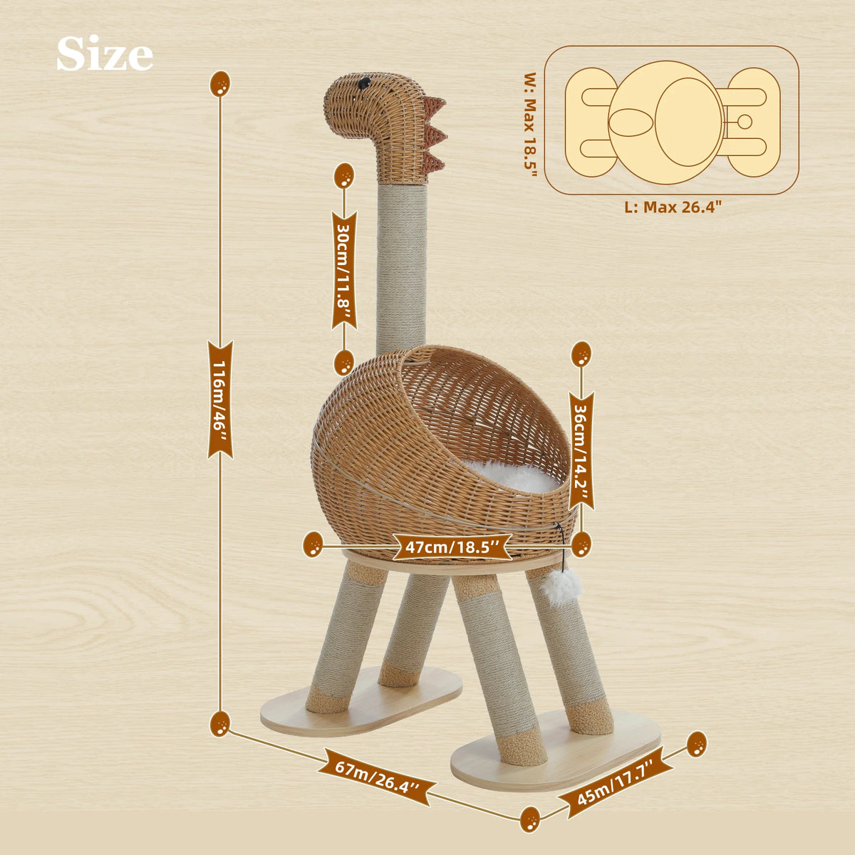 ARBRE À CHAT DESIGN <br> "Le dinosaure"