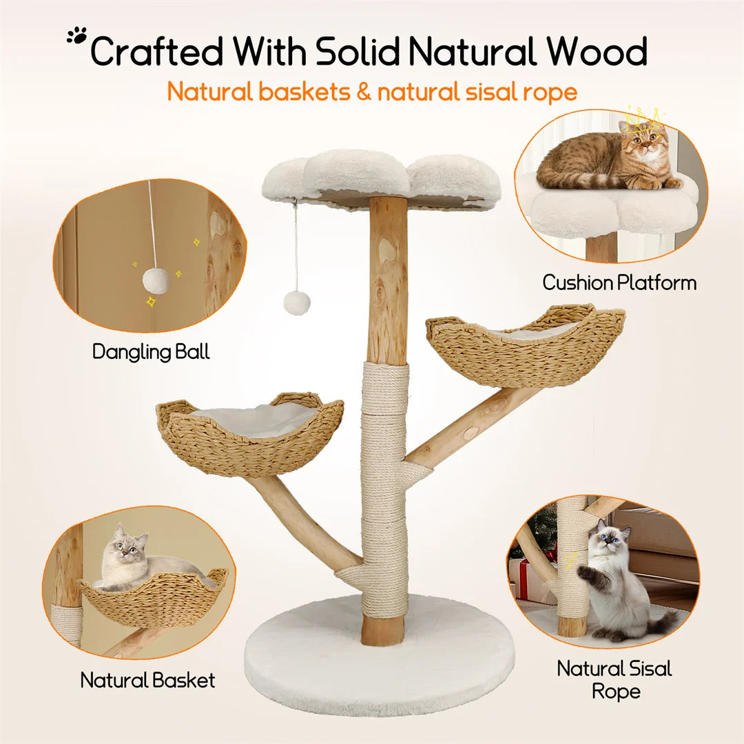 ARBRE À CHAT EN BOIS FLOTTÉ<br> "Le magnifique"