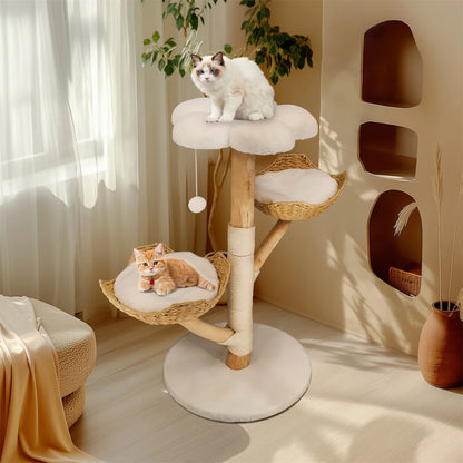 ARBRE À CHAT EN BOIS FLOTTÉ<br> "Le magnifique"