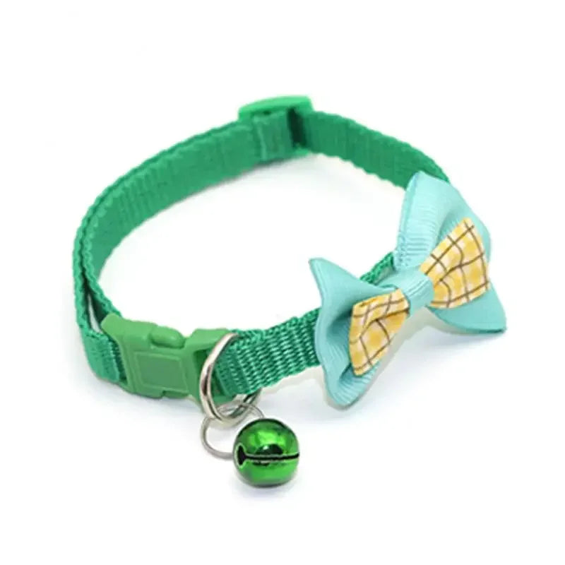 Adjustable Pets Cat Dog Collars Cute Bow Tie With Bell Pendant Necklace Fashion Necktie Safety Buckle Pet Clothing Accessoreis