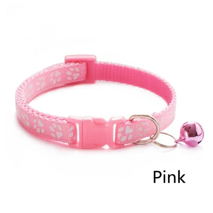 1/6/18pcs Pet Collar With Bell Footprints Colorful Dog, Dog, Cat Accessories Cat Collar Adjustable Bell Ring Necklace Pet