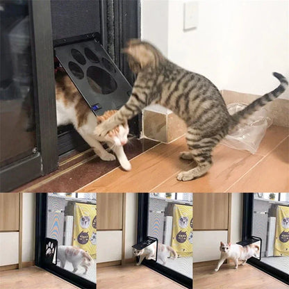 Pet Gate Cat Door Safe Lockable Magnetic Screen Outdoor Dogs Cats Window House Enter Freely Fashion Pretty Garden Easy Install