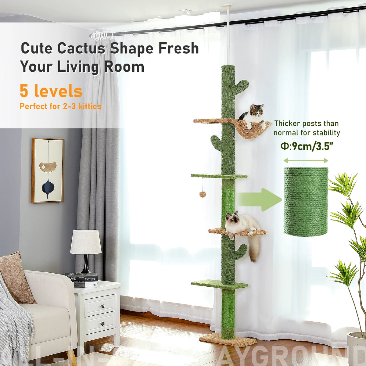 Arbre à Chat Cactus Vert F20229 - 229 cm
