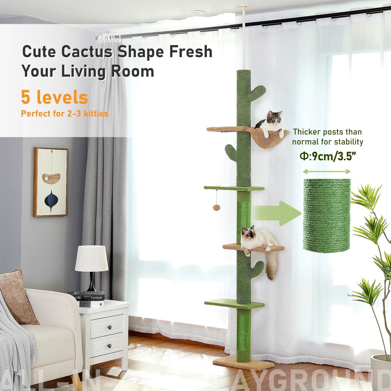 Arbre à Chat Cactus Vert F20229 - 229 cm