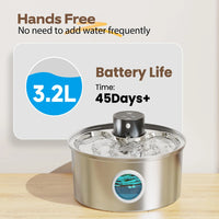 Stainless Steel Wireless Cat Water Fountain Charging Automatic Pet Drinking Motion Sensor Dog Water Dispenser Accessories filter