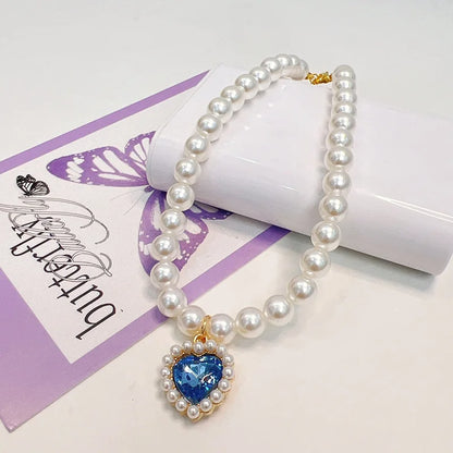 Princess Style Pet Pearl Collar for Dogs Cats - Cute Jewelry Accessory for Puppy Kitten Chihuahua Perfect Wedding Gift