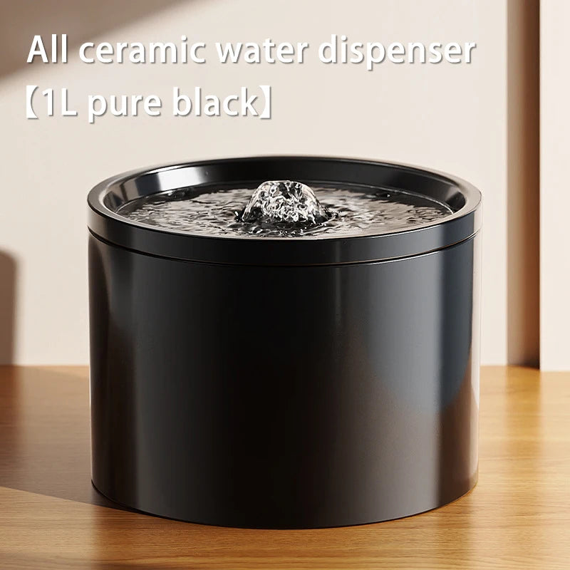 Ultra-Quiet Pet Cat Automatic Water Fountain Filter Dispenser For Dog Flowing Silent Circulation Filtration Ceramic Water Feeder