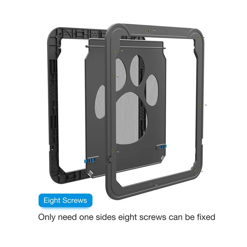Pet Gate Cat Door Safe Lockable Magnetic Screen Outdoor Dogs Cats Window House Enter Freely Fashion Pretty Garden Easy Install