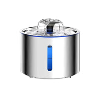 2.5L Stainless Steel Automatic Cat Water Fountain Auto Power-off Fountain With LED Light Non-slip Mat Dog Water Dispenser