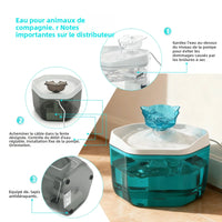 Cat Fountain 1.2L/42.23fl oz Cat Water Dispenser Pet Drinking Fountain, USB Powered - Suitable for Cats/Small to Medium Dogs