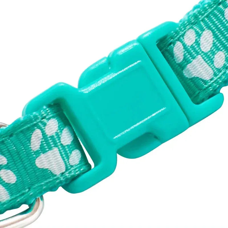 1/6/18pcs Pet Collar With Bell Footprints Colorful Dog, Dog, Cat Accessories Cat Collar Adjustable Bell Ring Necklace Pet