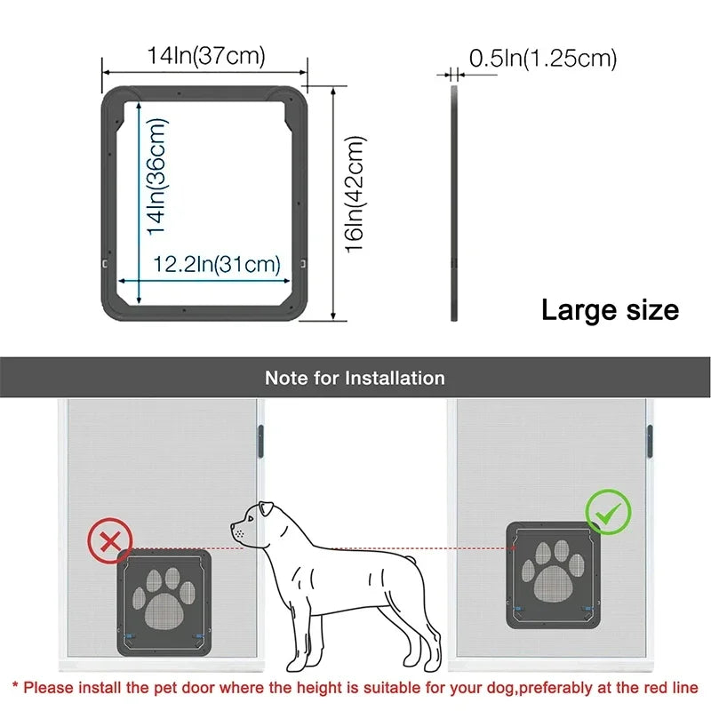 Pet Gate Cat Door Safe Lockable Magnetic Screen Outdoor Dogs Cats Window House Enter Freely Fashion Pretty Garden Easy Install