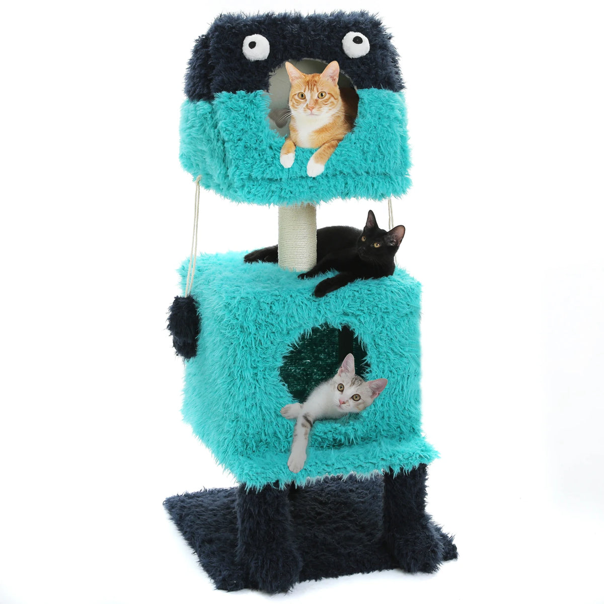 ARBRE À CHAT DESIGN <br> "La créature turquoise"