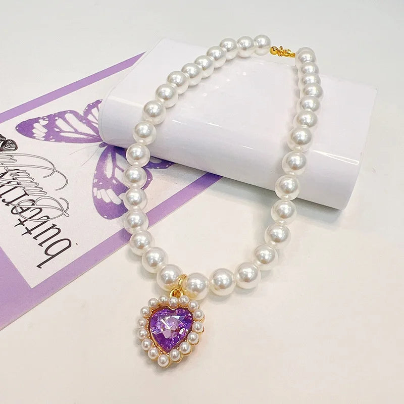 Princess Style Pet Pearl Collar for Dogs Cats - Cute Jewelry Accessory for Puppy Kitten Chihuahua Perfect Wedding Gift
