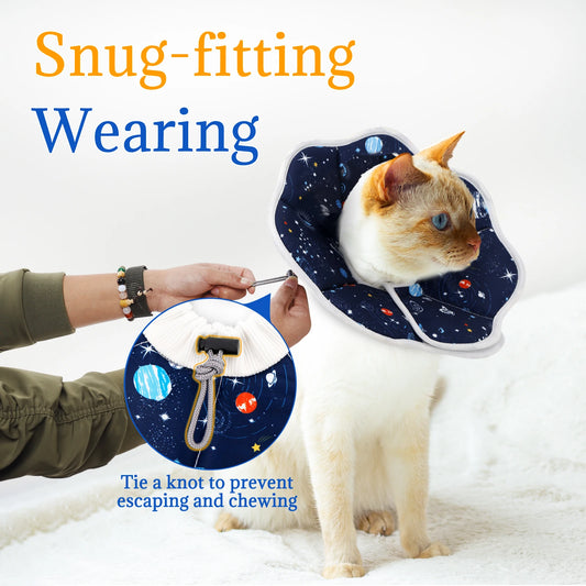 A new Elizabethan collar, stylish and high-value cartoon printed pet protective cover, dog protective cover, cat anti-licking st