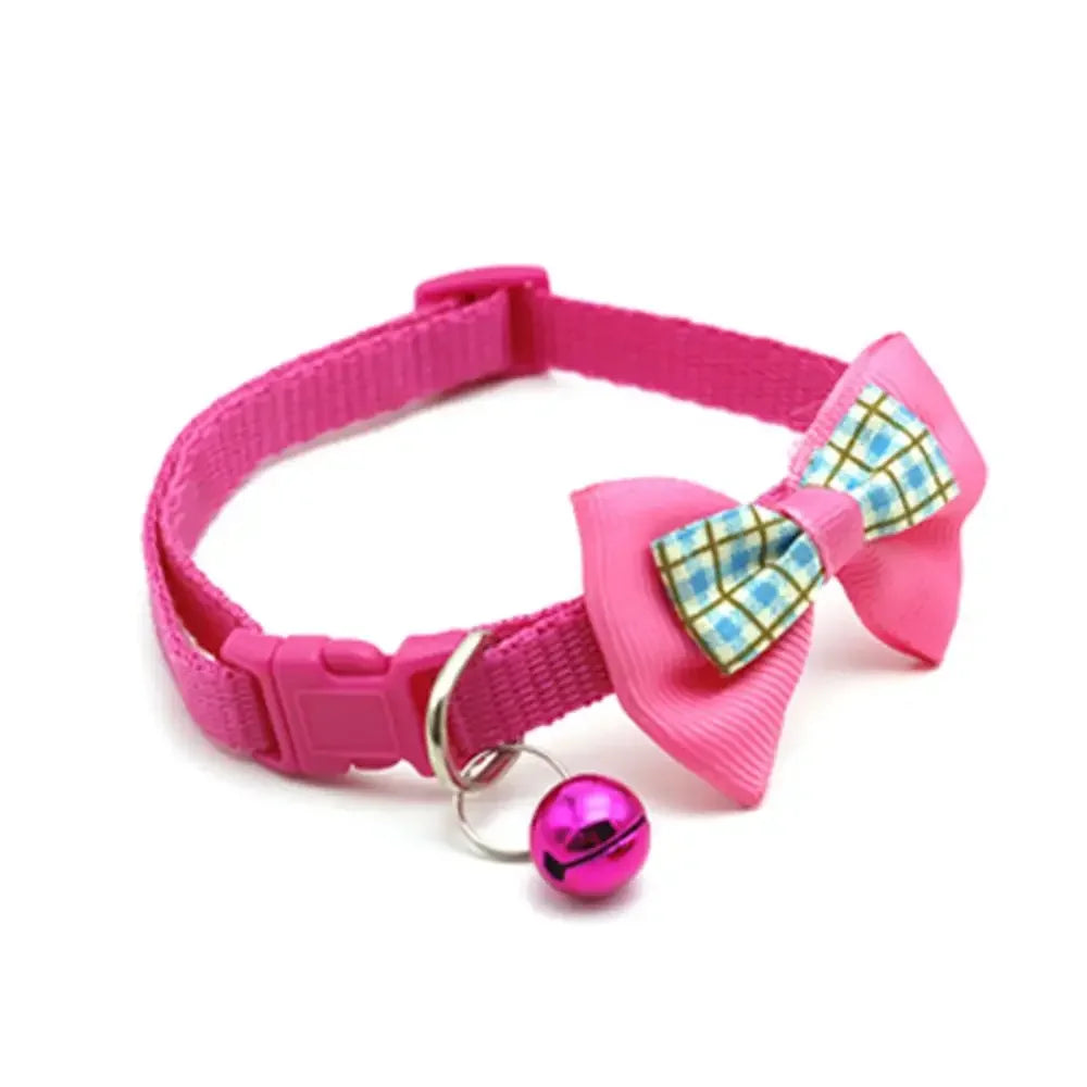 Adjustable Pets Cat Dog Collars Cute Bow Tie With Bell Pendant Necklace Fashion Necktie Safety Buckle Pet Clothing Accessoreis