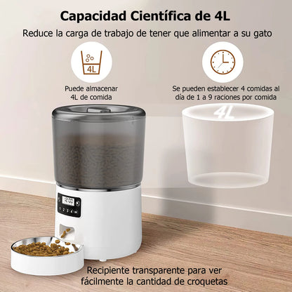 Automatic Pet Feeder 4L Automatic Cat Food Dispenser Smart Control Bug and Snag Resistant Cat Dog Timer Feeder