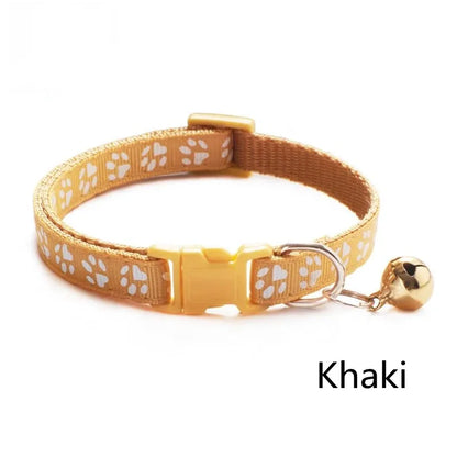 1/6/18pcs Pet Collar With Bell Footprints Colorful Dog, Dog, Cat Accessories Cat Collar Adjustable Bell Ring Necklace Pet