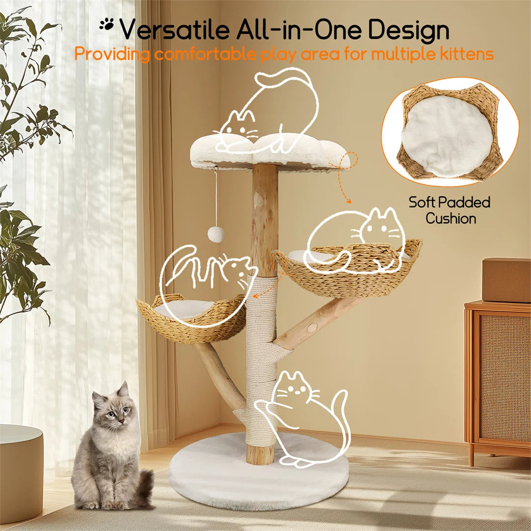 ARBRE À CHAT EN BOIS FLOTTÉ<br> "Le magnifique"