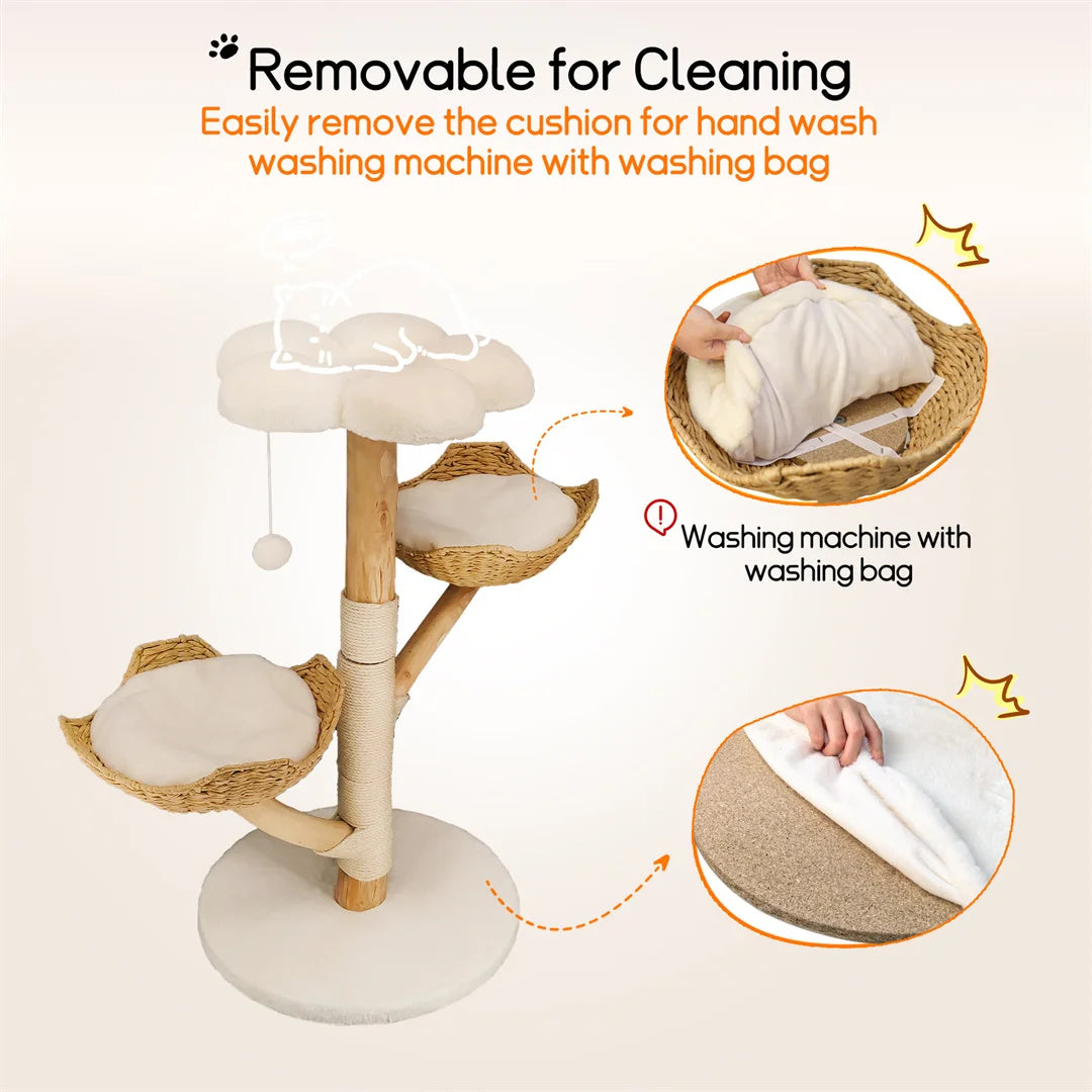 ARBRE À CHAT EN BOIS FLOTTÉ<br> "Le magnifique"