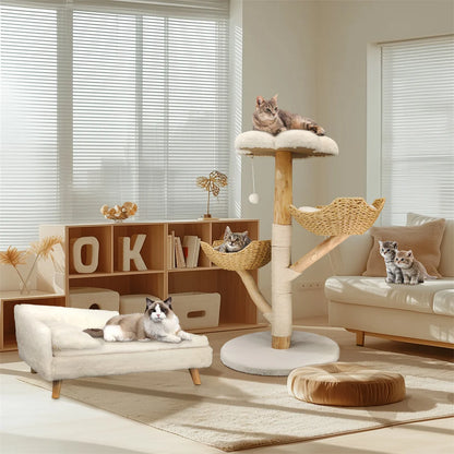 ARBRE À CHAT EN BOIS FLOTTÉ<br> "Le magnifique"