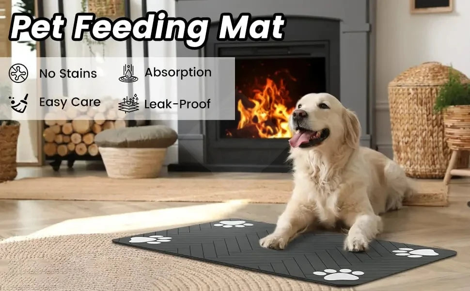 S（little kitten ）、M、L bsorbent Pet Feeding Mat, Waterproof Placemat for Dog & Cat Food & Water Bowls, Quick-Dry Rubber Backing
