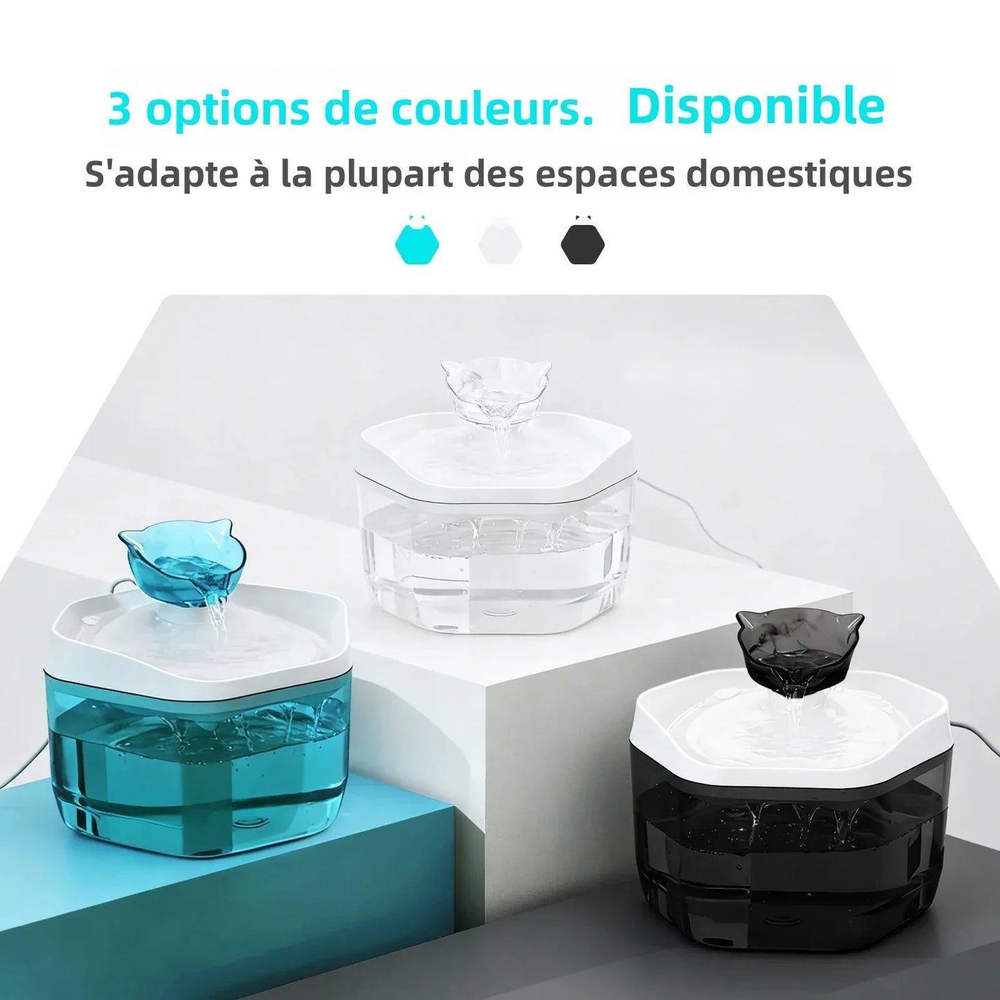 Cat Fountain 1.2L/42.23fl oz Cat Water Dispenser Pet Drinking Fountain, USB Powered - Suitable for Cats/Small to Medium Dogs