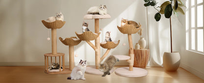 ARBRE À CHAT EN BOIS FLOTTÉ<br> "Le magnifique"