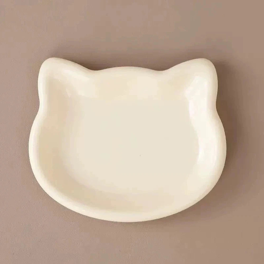 1PC Cat-Shaped Pet Bowls, Pastel Color Cute Animal Design, Non-Slip Pet Food Dish, Ideal for Cats, Trendy Pet Accessory for Home