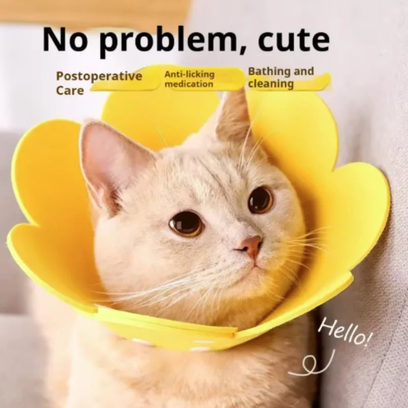 Adjustable Flower Shape Cat Recovery Collar for Wound Healing Protective Cone Ideal for Cats Small Dogs Puppy Recovery Aid