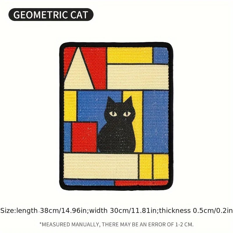 Durable Wall-Mounted Cat Scratching Post & Mat - Stitched Edges,Soft Fabric for Indoor Clawing Play,Space-Saving Design for Cats
