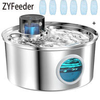 Stainless Steel Wireless Cat Water Fountain Charging Automatic Pet Drinking Motion Sensor Dog Water Dispenser Accessories filter