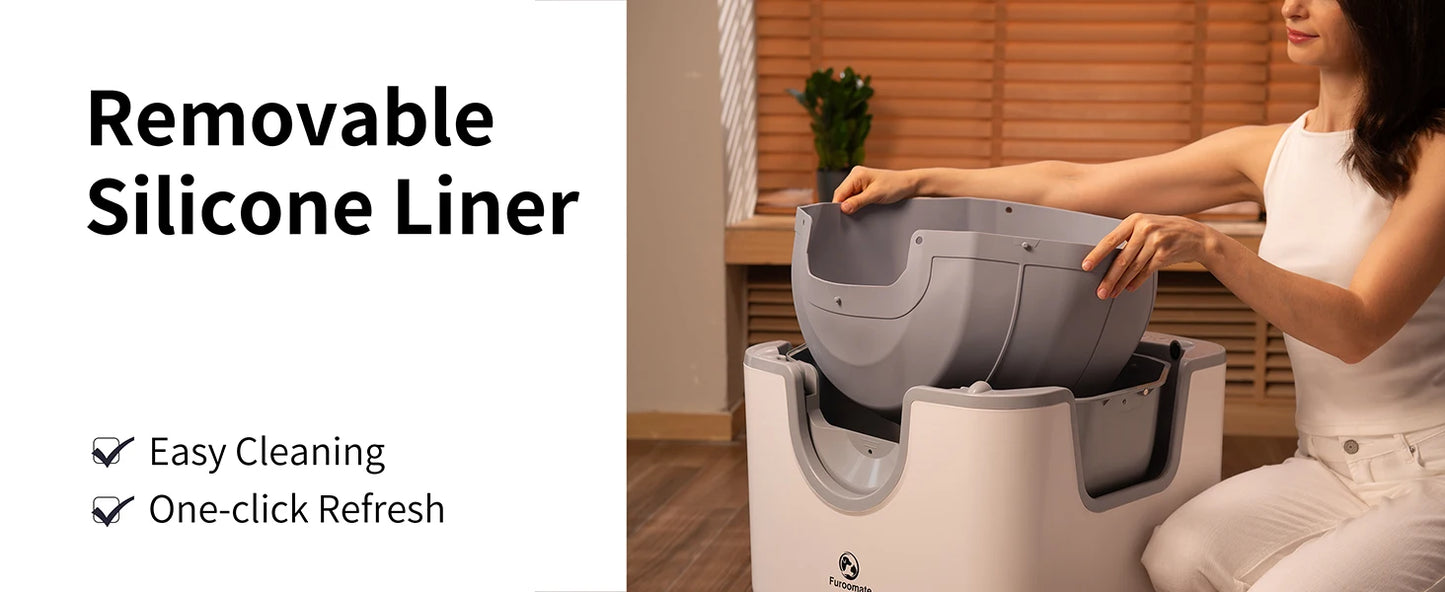 F6 Self-Cleaning Litter Box - Open-Top Automatic Cat Litter Box with Odor Control, Safety Features, and Easy Maintenance