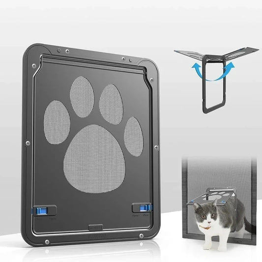 Pet Gate Cat Door Safe Lockable Magnetic Screen Outdoor Dogs Cats Window House Enter Freely Fashion Pretty Garden Easy Install