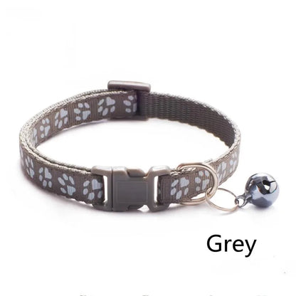 1/6/18pcs Pet Collar With Bell Footprints Colorful Dog, Dog, Cat Accessories Cat Collar Adjustable Bell Ring Necklace Pet
