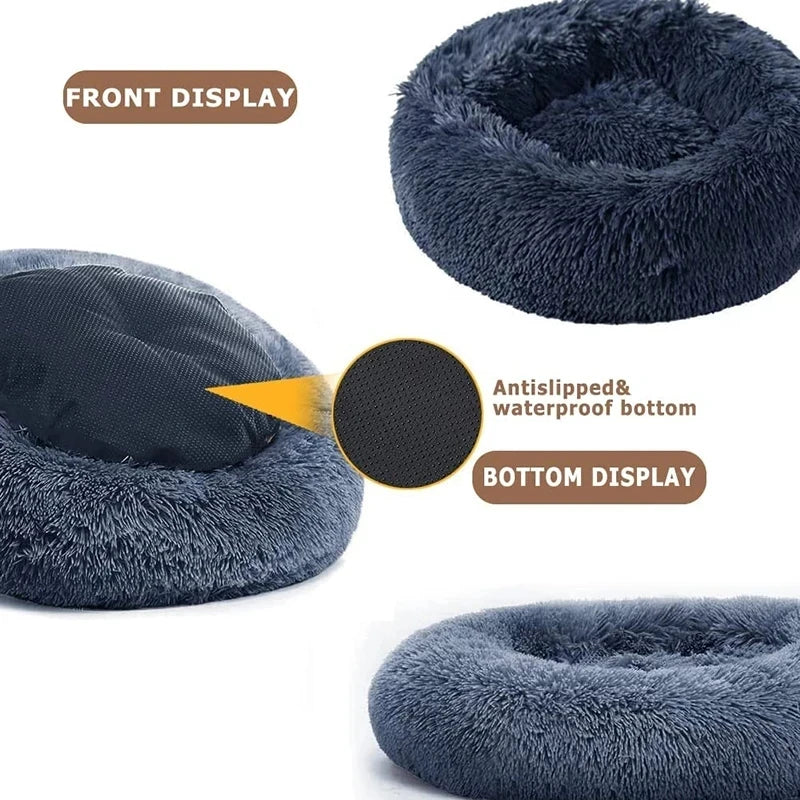 Super Soft Pet Cat Bed Plush Full Size Washable Calm Bed Donut Bed Comfortable Sleeping Artifact Suitable For Winter