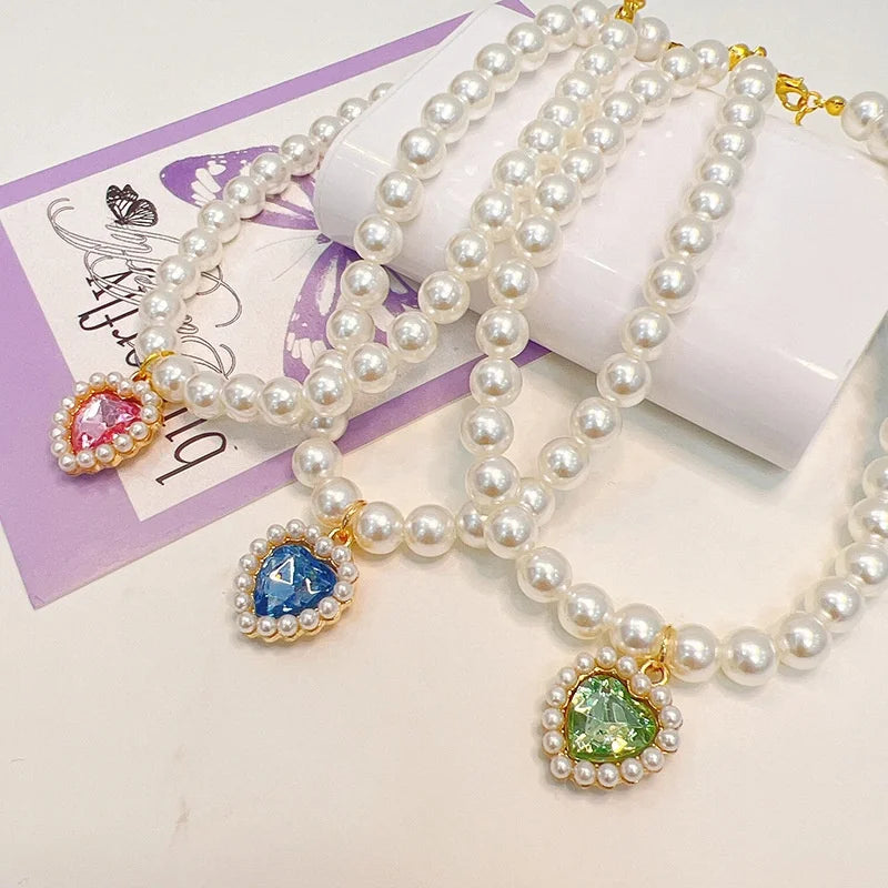 Princess Style Pet Pearl Collar for Dogs Cats - Cute Jewelry Accessory for Puppy Kitten Chihuahua Perfect Wedding Gift