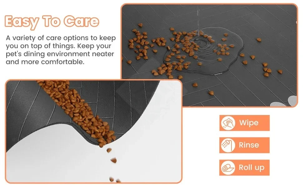 S（little kitten ）、M、L bsorbent Pet Feeding Mat, Waterproof Placemat for Dog & Cat Food & Water Bowls, Quick-Dry Rubber Backing