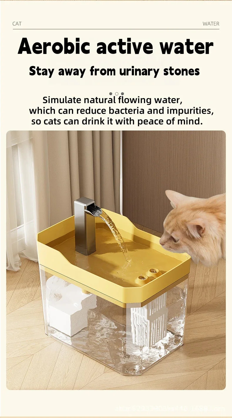 1.5L Cat Water Fountain Automatic Water Dispenser USB Live Circulation Filter Pet Drinker Quiet Pet Water Fountain Cat Small Pet