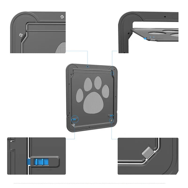 Pet Gate Cat Door Safe Lockable Magnetic Screen Outdoor Dogs Cats Window House Enter Freely Fashion Pretty Garden Easy Install