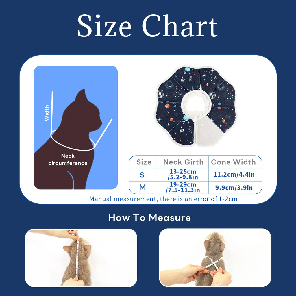 A new Elizabethan collar, stylish and high-value cartoon printed pet protective cover, dog protective cover, cat anti-licking st